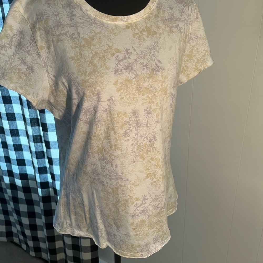 J. Jill Top with Lavender and Cream Floral Print